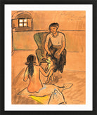 Hermann Max Pechstein Print, Two Women and a Toddler (Florence) (1913) in a black frame