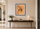 Hermann Max Pechstein Print, Two Women and a Toddler (Florence) (1913) displayed above a console table