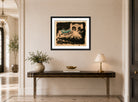 Hermann Max Pechstein Print, Untitled (Rescue Boat) (1912) displayed above a console table