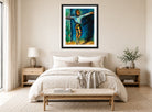 Hermann Max Pechstein Print, Varietétänzer (1928) displayed above a bed