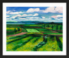 Hermann Max Pechstein Print, Wiesen (1928) in a black frame