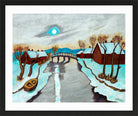 Hermann Max Pechstein Print, Winter morning (1952) in a black frame
