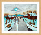 Hermann Max Pechstein Print, Winter morning (1952) in a light oak frame