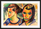 Hermann Max Pechstein Print, Zwei Köpfe (1920) in a black frame