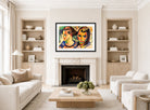 Hermann Max Pechstein Print, Zwei Köpfe (1920) displayed above a fireplace
