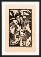 Hermann Max Pechstein Print, Zwiesprache (1918) in a black frame