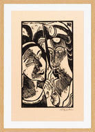 Hermann Max Pechstein Print, Zwiesprache (1918) in a light oak frame