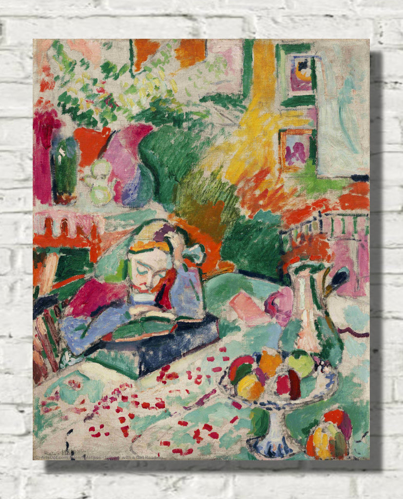 Interior with a girl reading by Henri Matisse