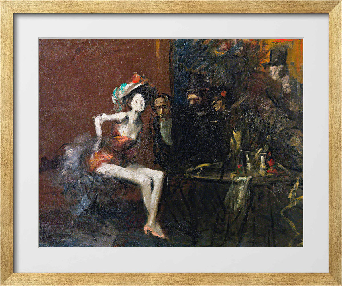 Jean-Louis Forain, Au Café (circa 1920) — gold frame