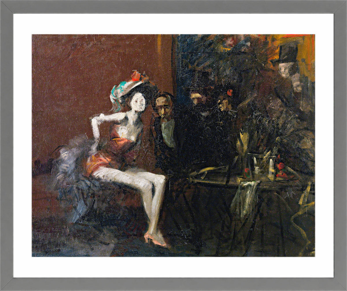 Jean-Louis Forain, Au Café (circa 1920) — light grey frame