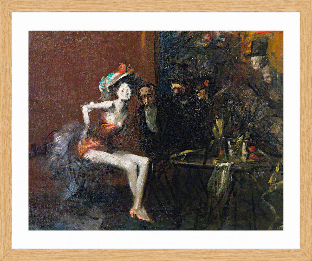 Jean-Louis Forain, Au Café (circa 1920) — oak frame