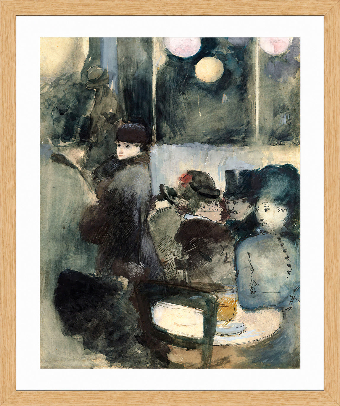 Jean-Louis Forain, Au café — oak frame