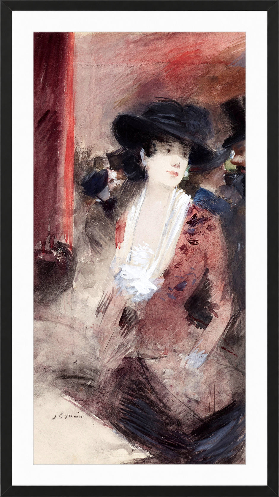 Jean-Louis Forain, Au foyer du théâtre (1883) — black frame