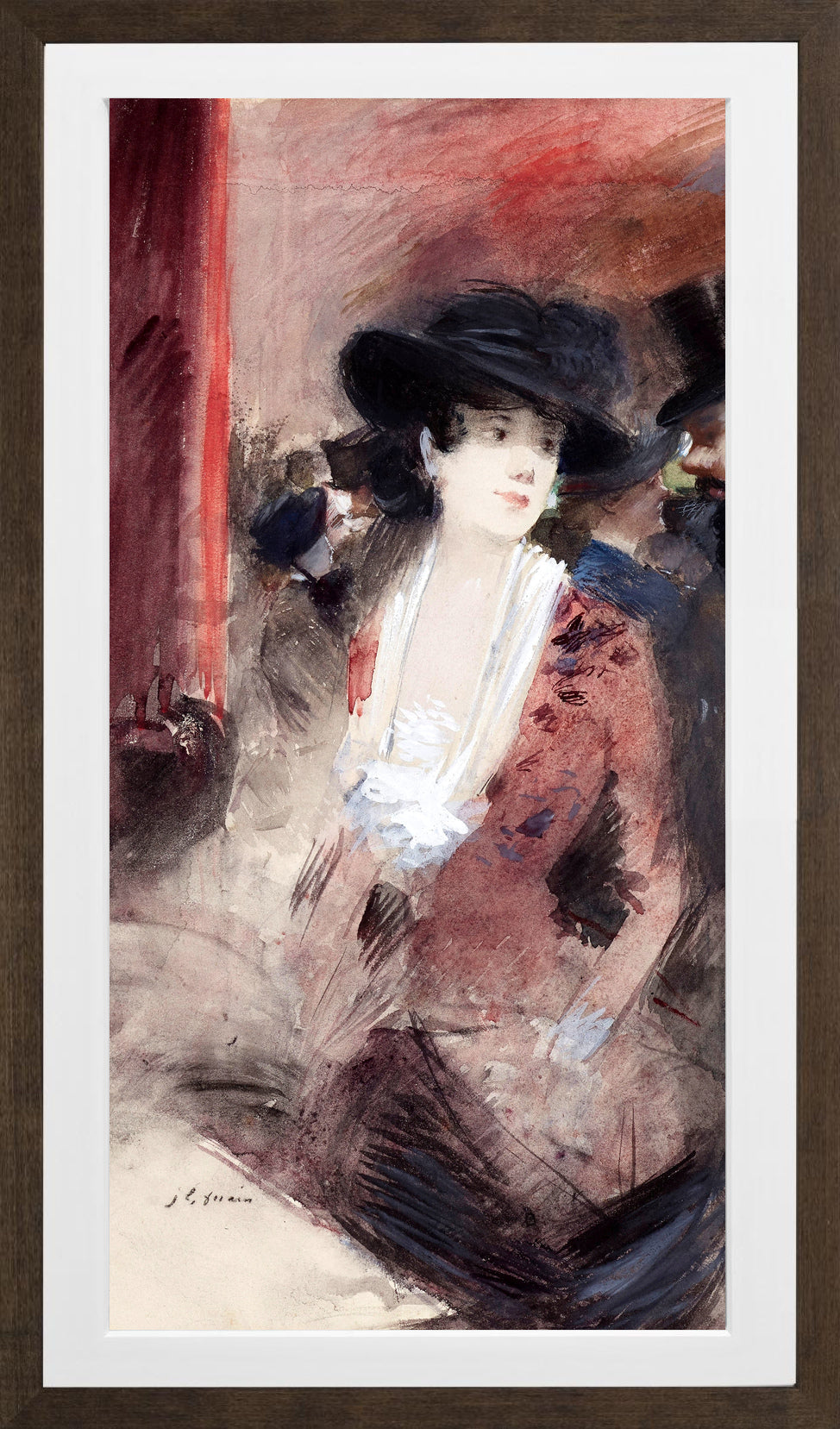 Jean-Louis Forain, Au foyer du théâtre (1883) — brown frame