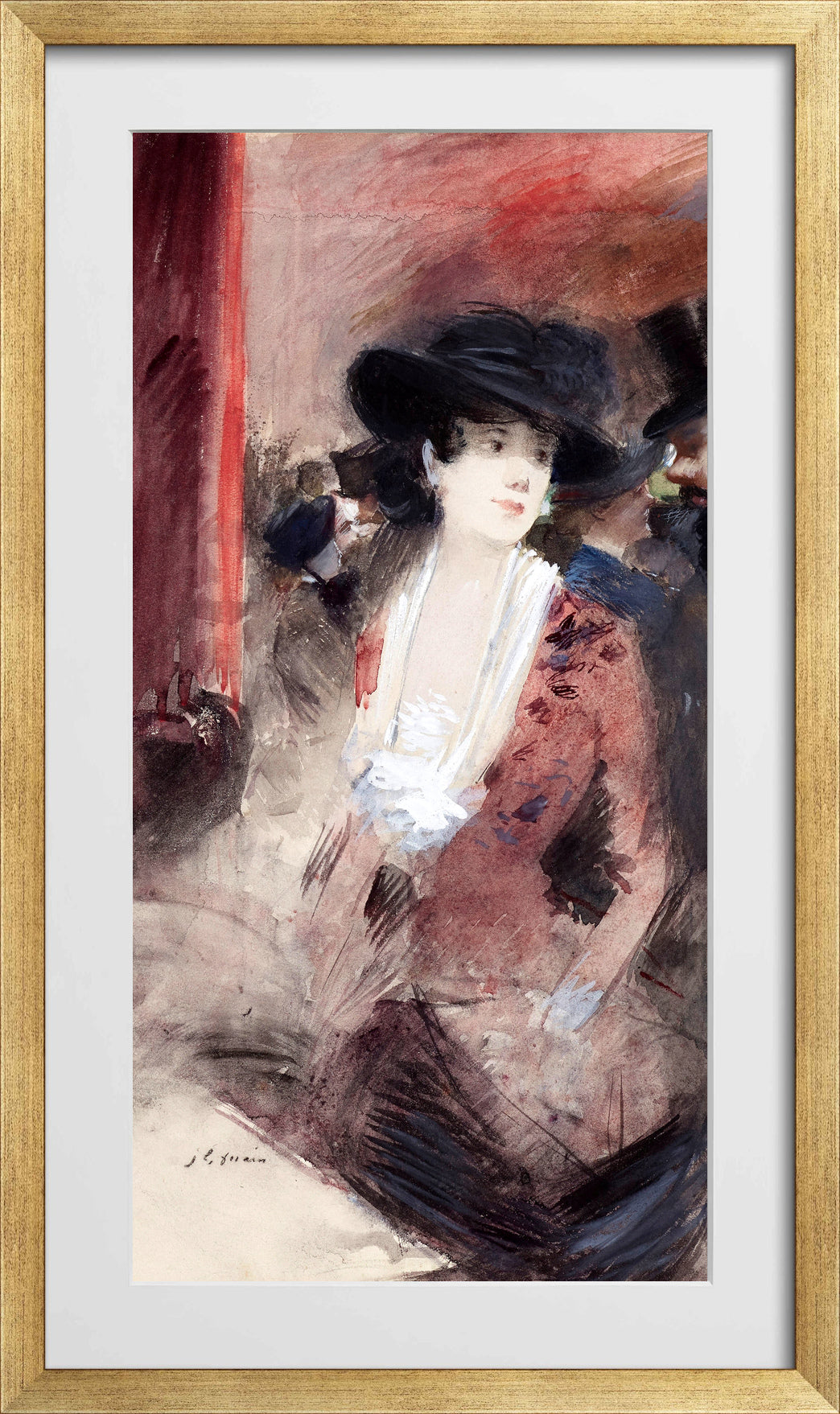 Jean-Louis Forain, Au foyer du théâtre (1883) — gold frame
