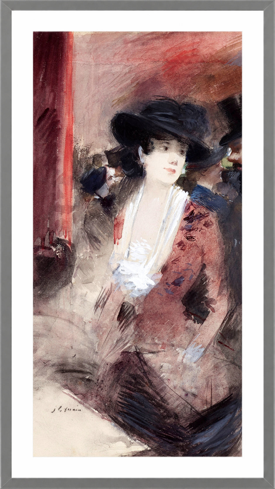 Jean-Louis Forain, Au foyer du théâtre (1883) — light grey frame