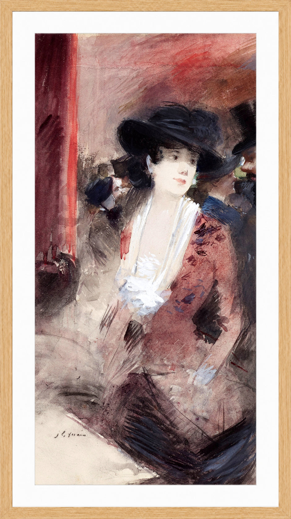 Jean-Louis Forain, Au foyer du théâtre (1883) — oak frame