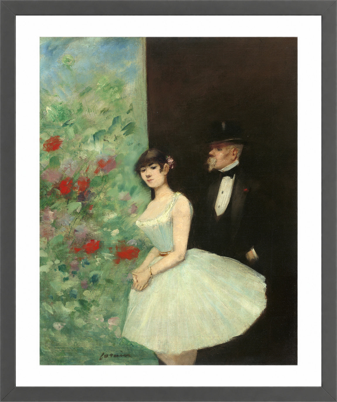 Jean-Louis Forain, Behind the Scenes (circa 1880) — dark grey frame