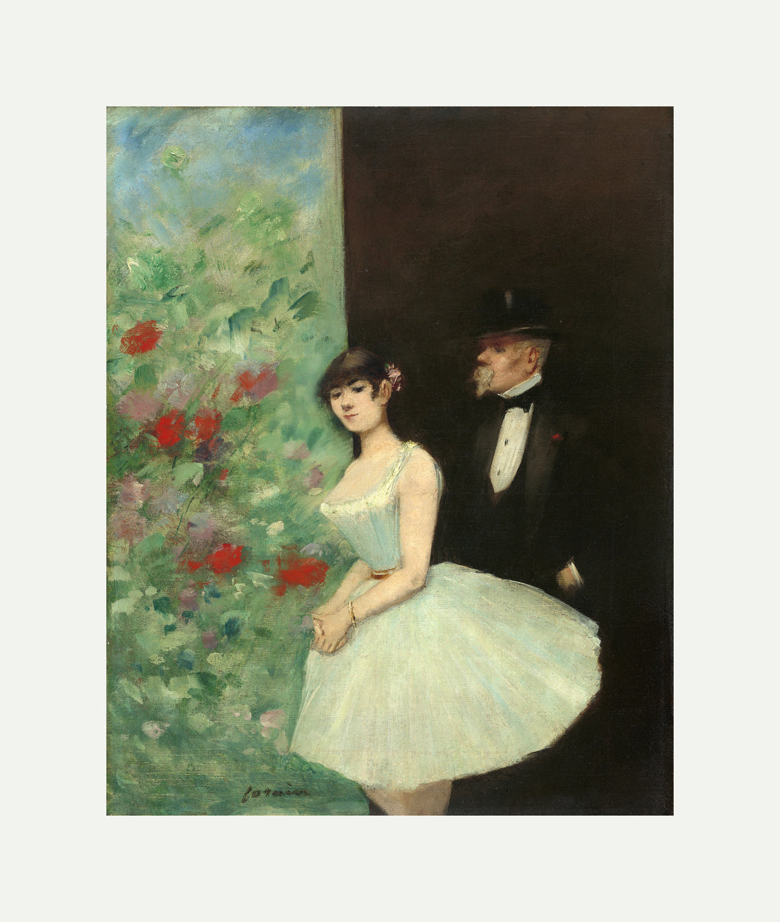 Jean-Louis Forain, Behind the Scenes (circa 1880) — rolled canvas