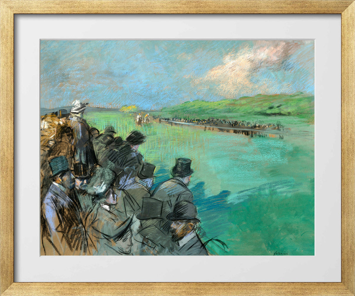 Jean-Louis Forain, Champ de courses (circa 1895–1900) — gold frame