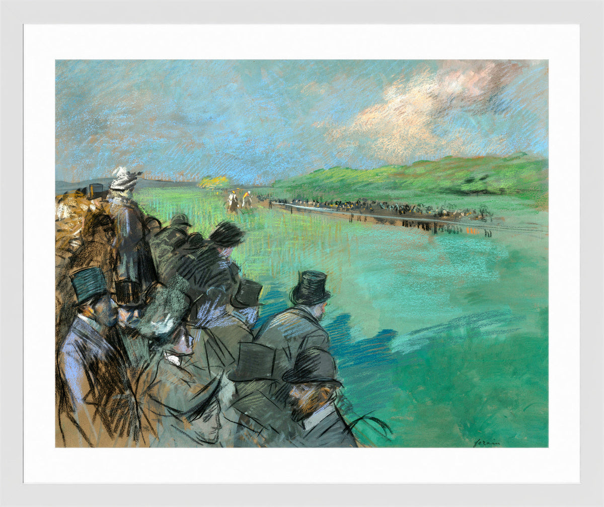 Jean-Louis Forain, Champ de courses (circa 1895–1900) — white frame