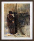 Jean-Louis Forain, Confidences dans les coulisses à l’Opéra (circa 1880) — brown frame
