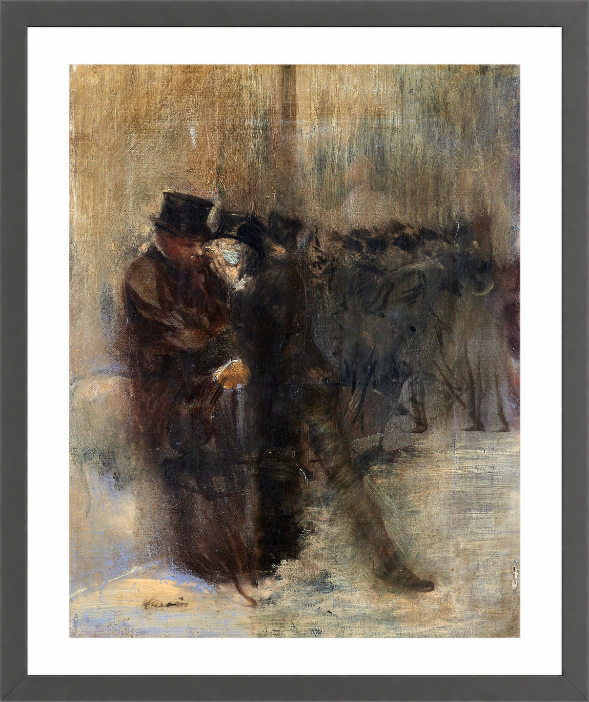 Jean-Louis Forain, Confidences dans les coulisses à l’Opéra (circa 1880) — dark grey frame