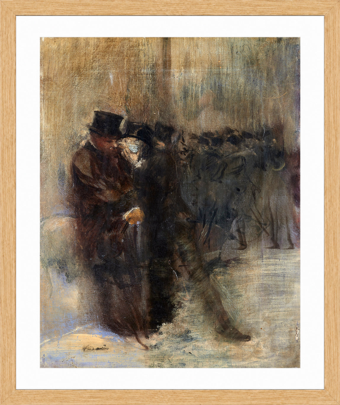 Jean-Louis Forain, Confidences dans les coulisses à l’Opéra (circa 1880) — oak frame