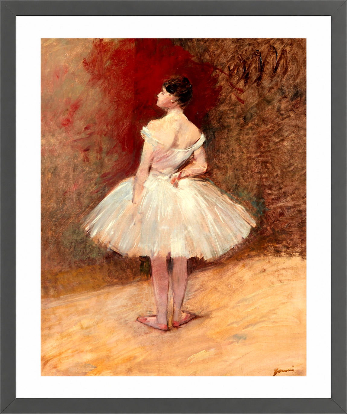 Jean-Louis Forain, Danseuse debout — dark grey frame