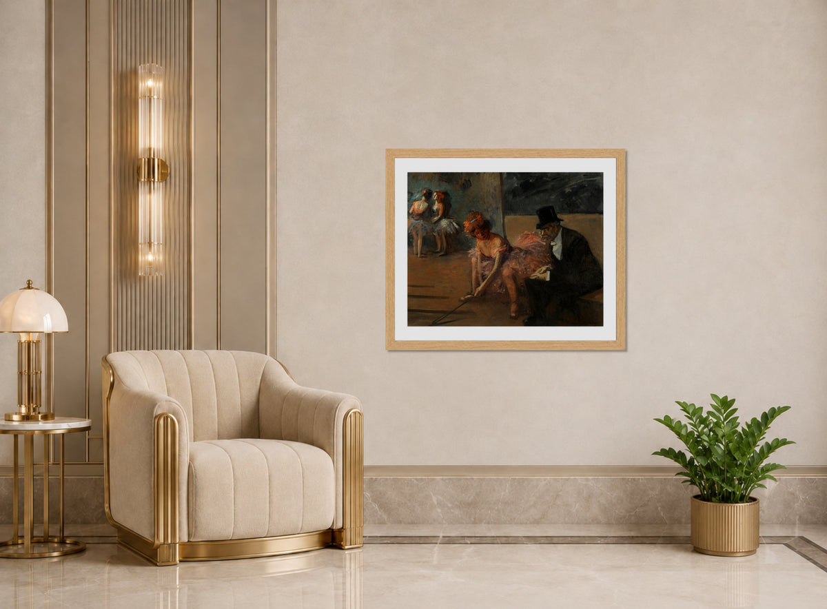 Jean-Louis Forain, Danseuse et admirateur derrière la scène (1903) — art deco roomset