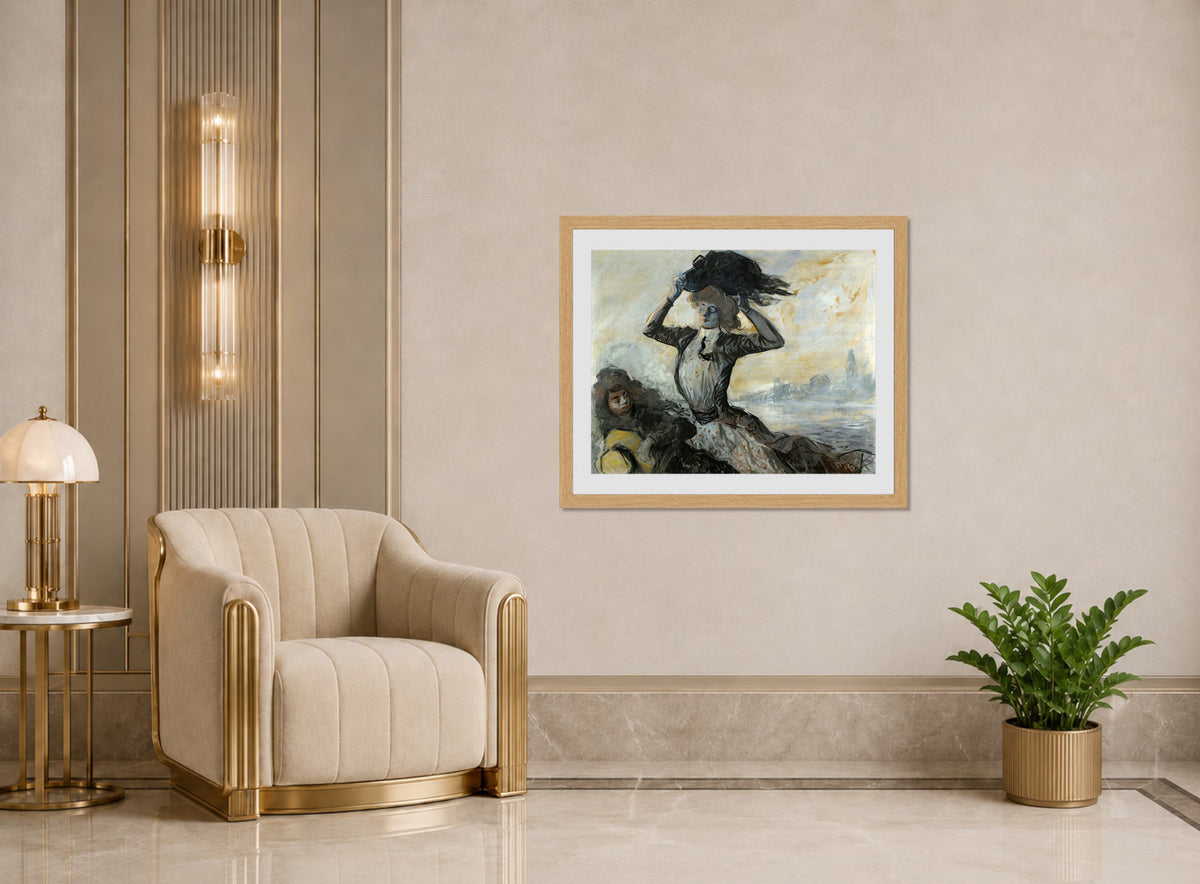 Jean-Louis Forain, Départ, le coup de vent (1900) — art deco roomset