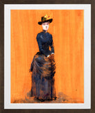 Jean-Louis Forain, Femme élégante (circa 1885) — brown frame