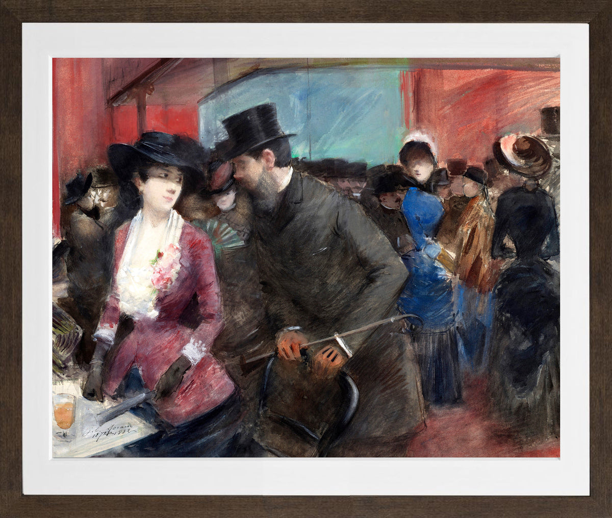 Jean-Louis Forain, Folies Bergère (1882) — brown frame