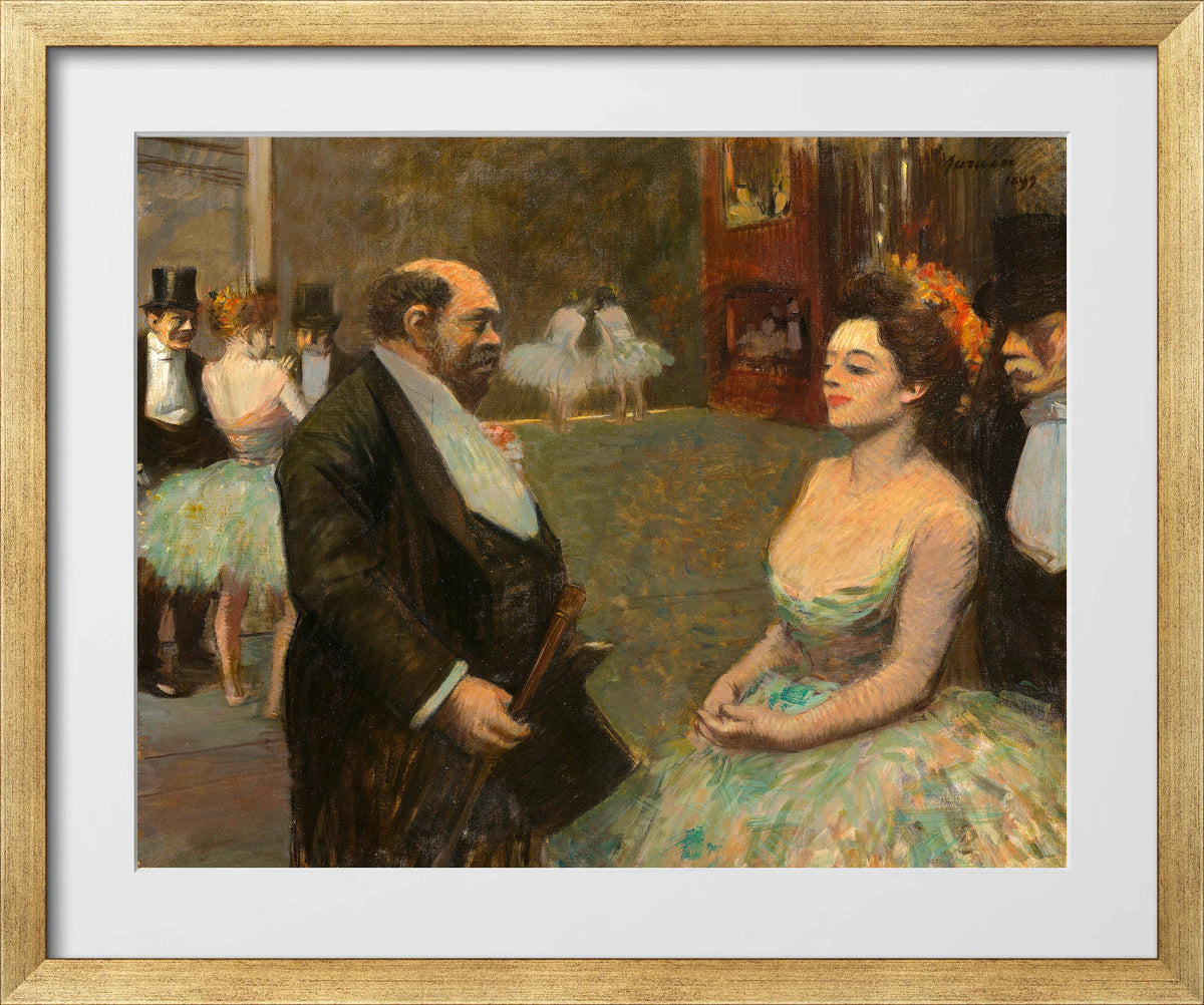 Jean-Louis Forain, In the Wings (1899) — gold frame