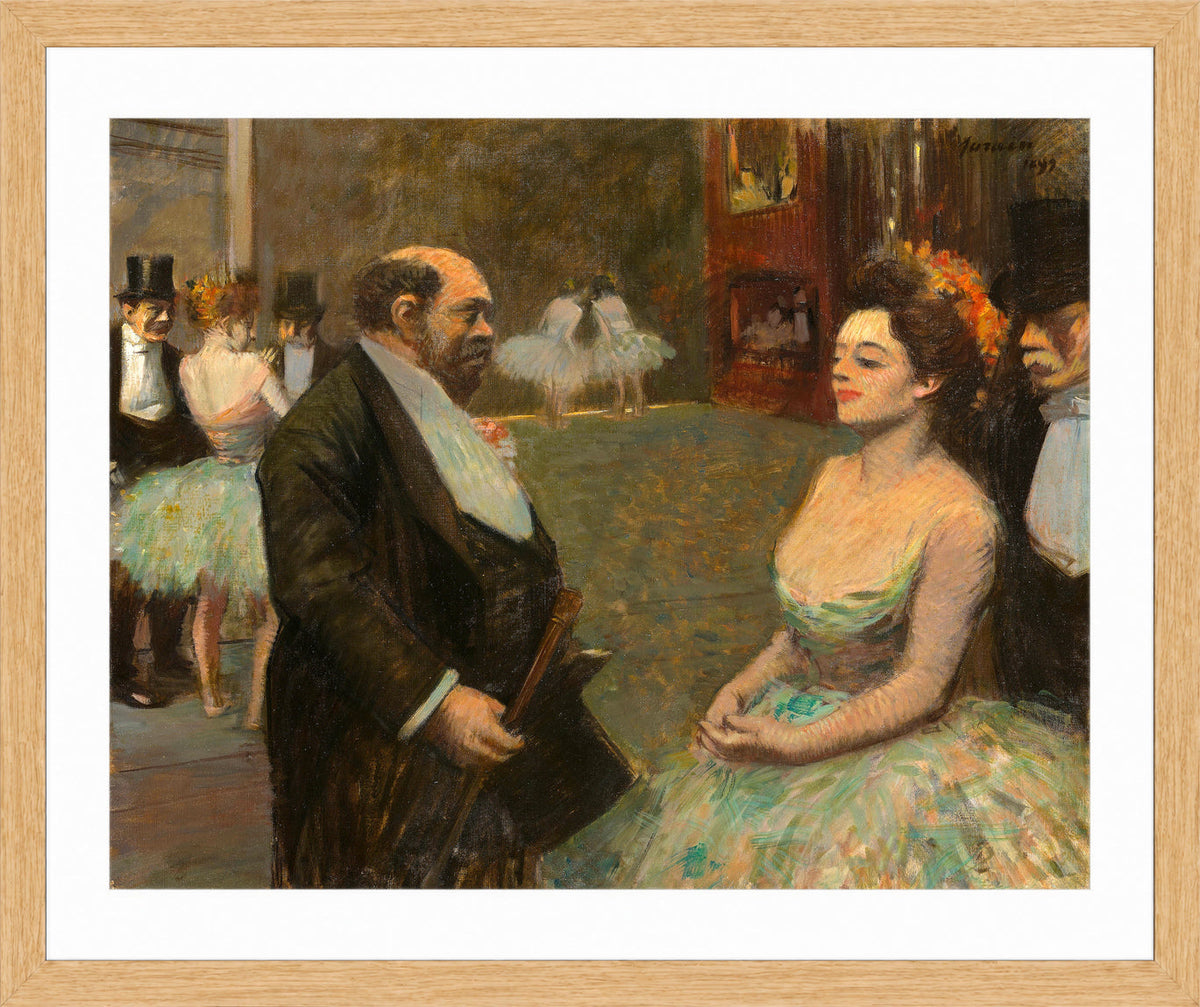 Jean-Louis Forain, In the Wings (1899) — oak frame