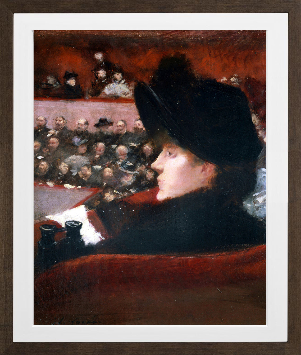Jean-Louis Forain, La Loge (1880) — brown frame
