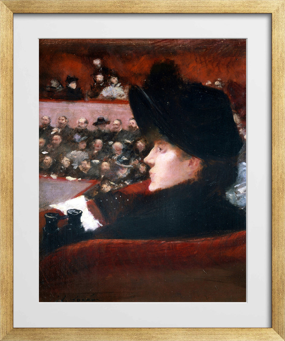 Jean-Louis Forain, La Loge (1880) — gold frame