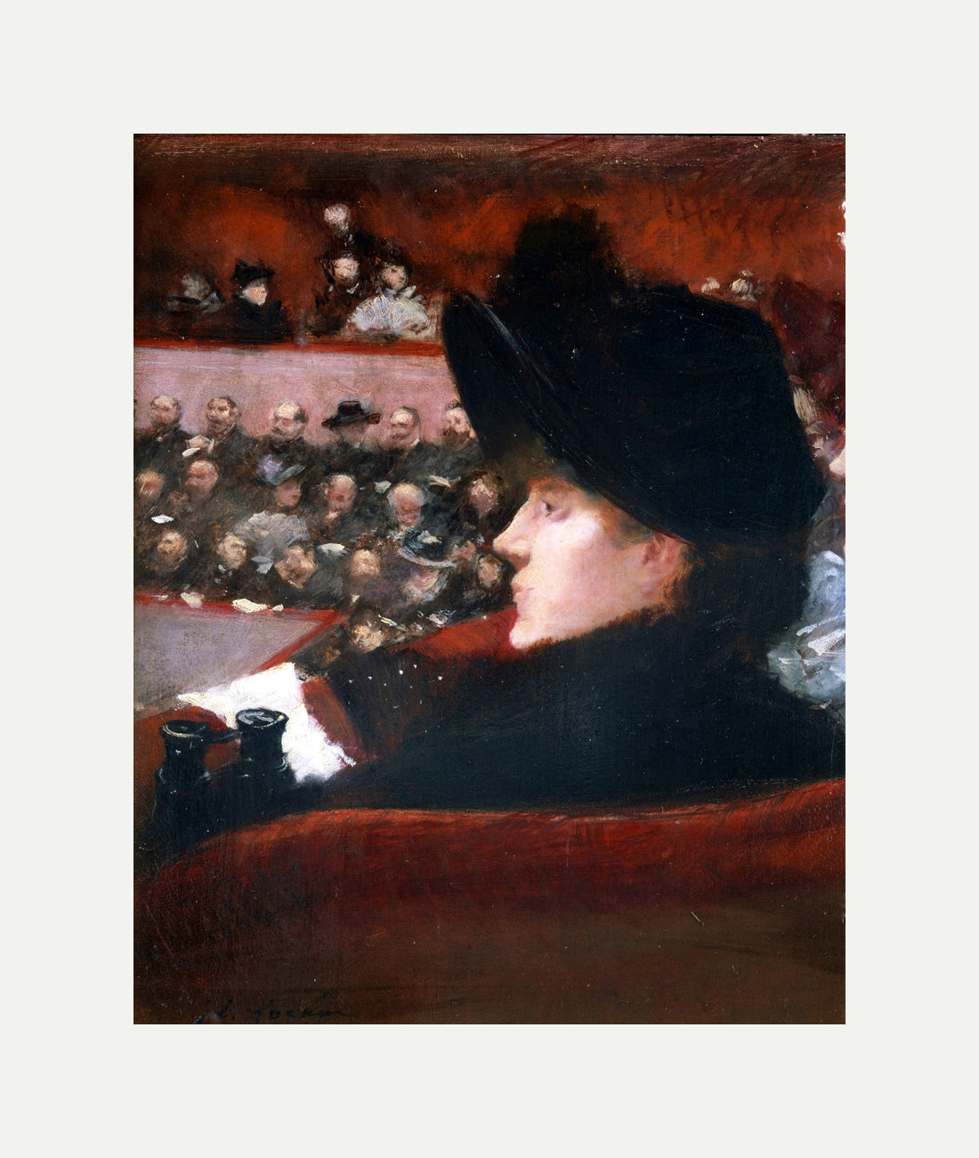 Jean-Louis Forain, La Loge (1880) — rolled canvas