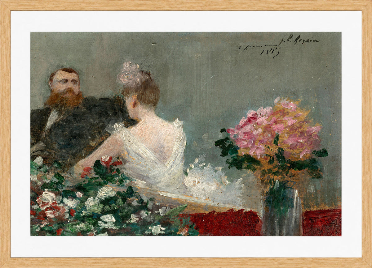 Jean-Louis Forain, La loge fleurie (1885) — oak frame