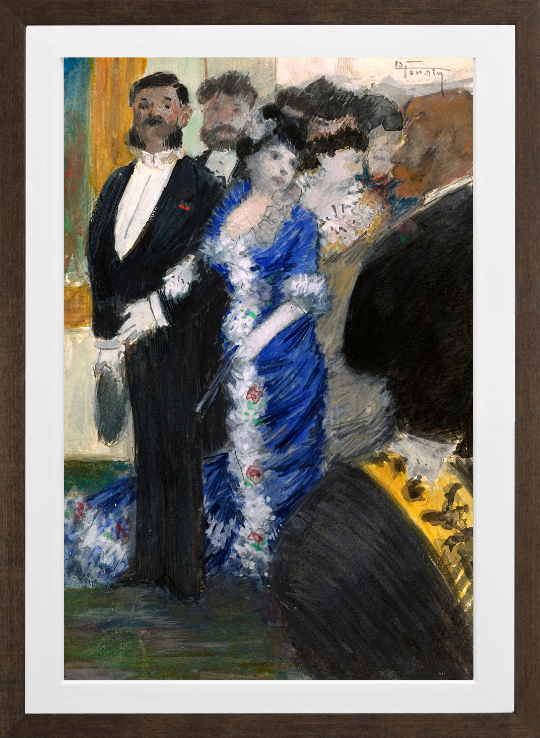 Jean-Louis Forain, La Sortie du Théâtre — brown frame