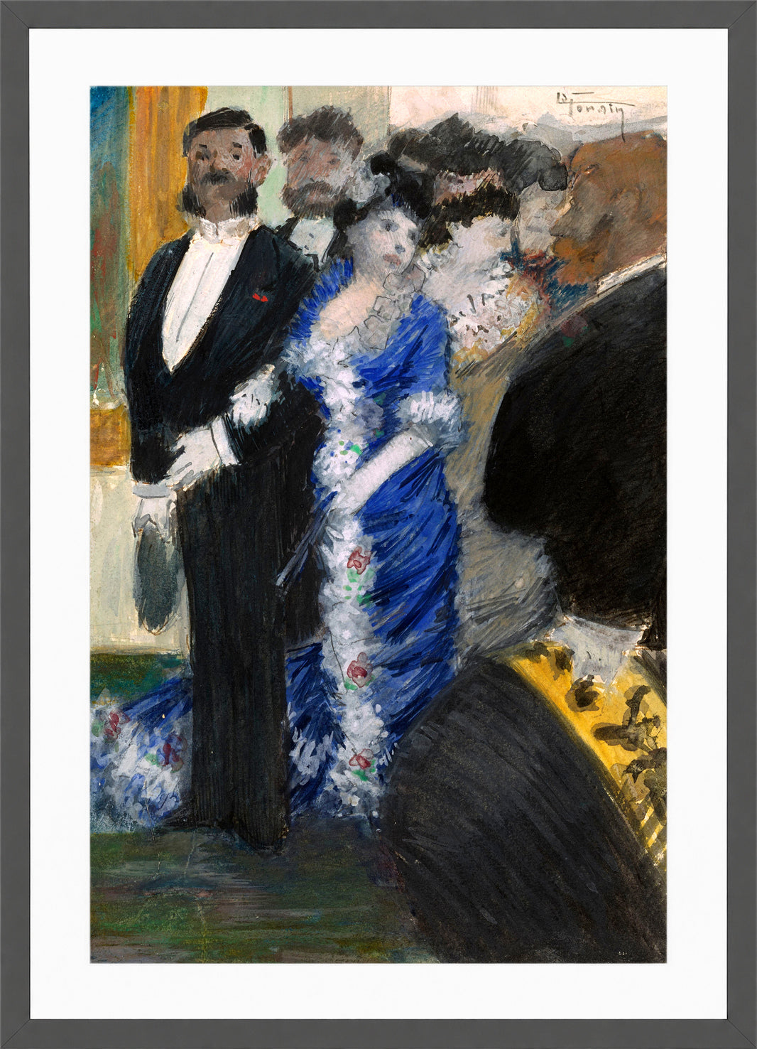 Jean-Louis Forain, La Sortie du Théâtre — dark grey frame