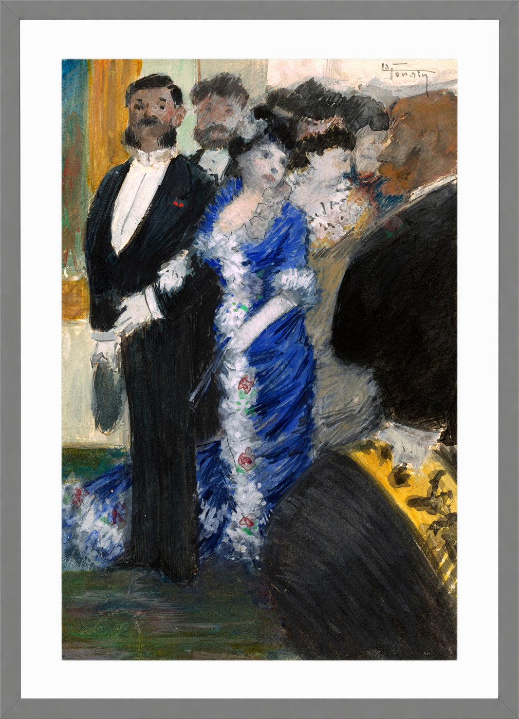 Jean-Louis Forain, La Sortie du Théâtre — light grey frame