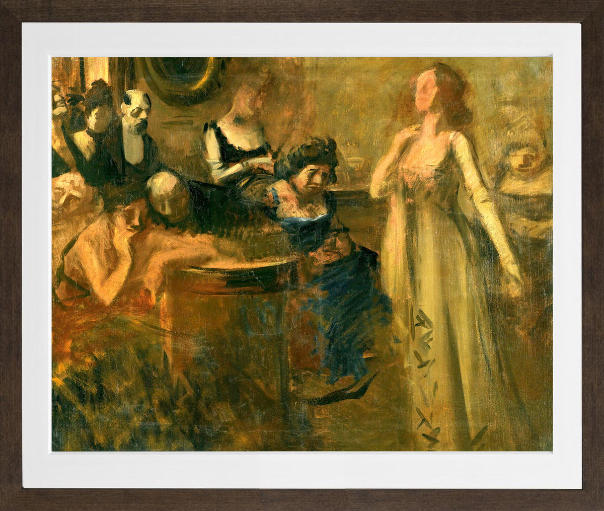 Jean-Louis Forain, Le Récital (circa 1900) — brown frame