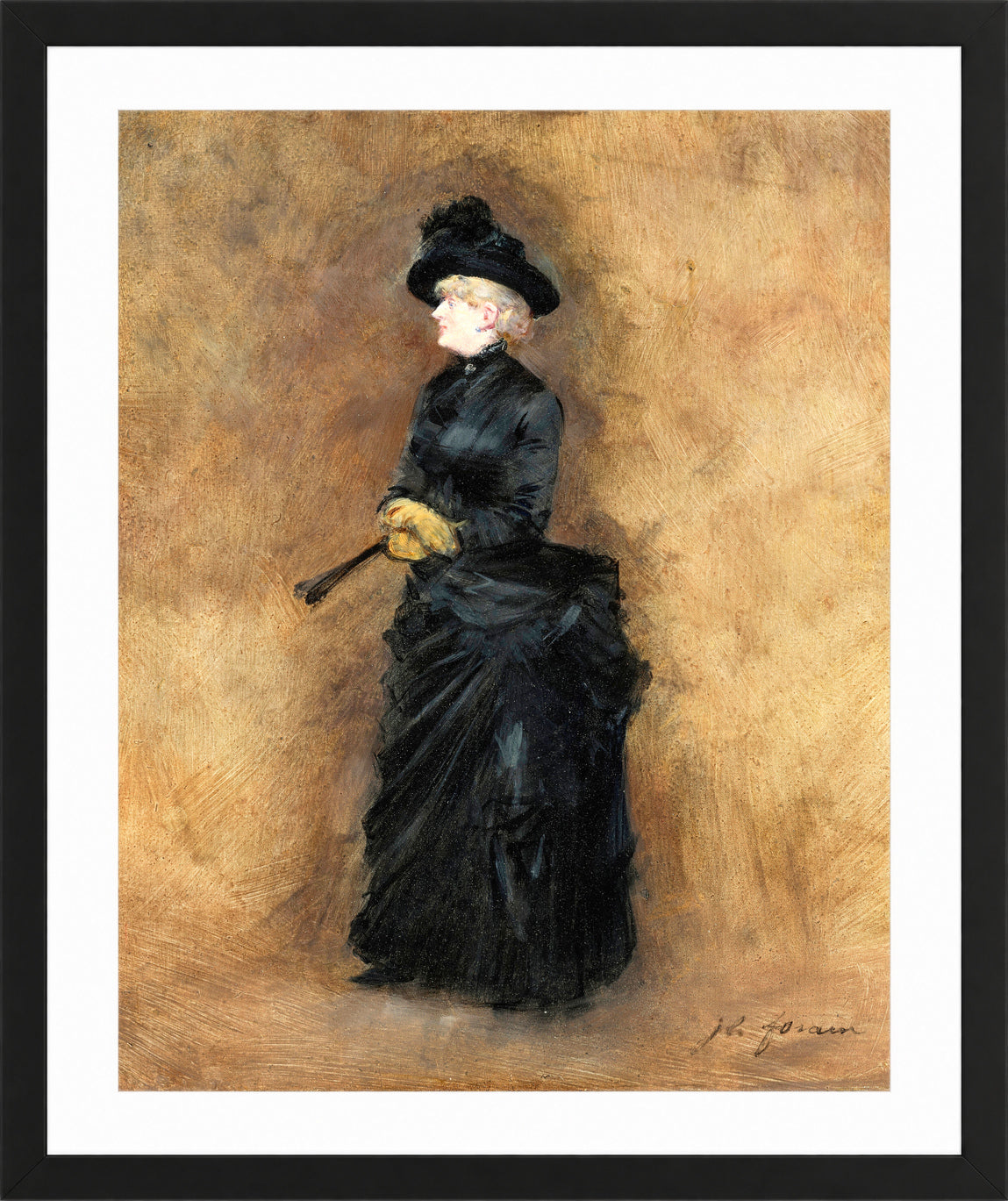 Jean-Louis Forain, L’élégante à l’éventail (circa 1890) — black frame