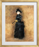 Jean-Louis Forain, L’élégante à l’éventail (circa 1890) — gold frame