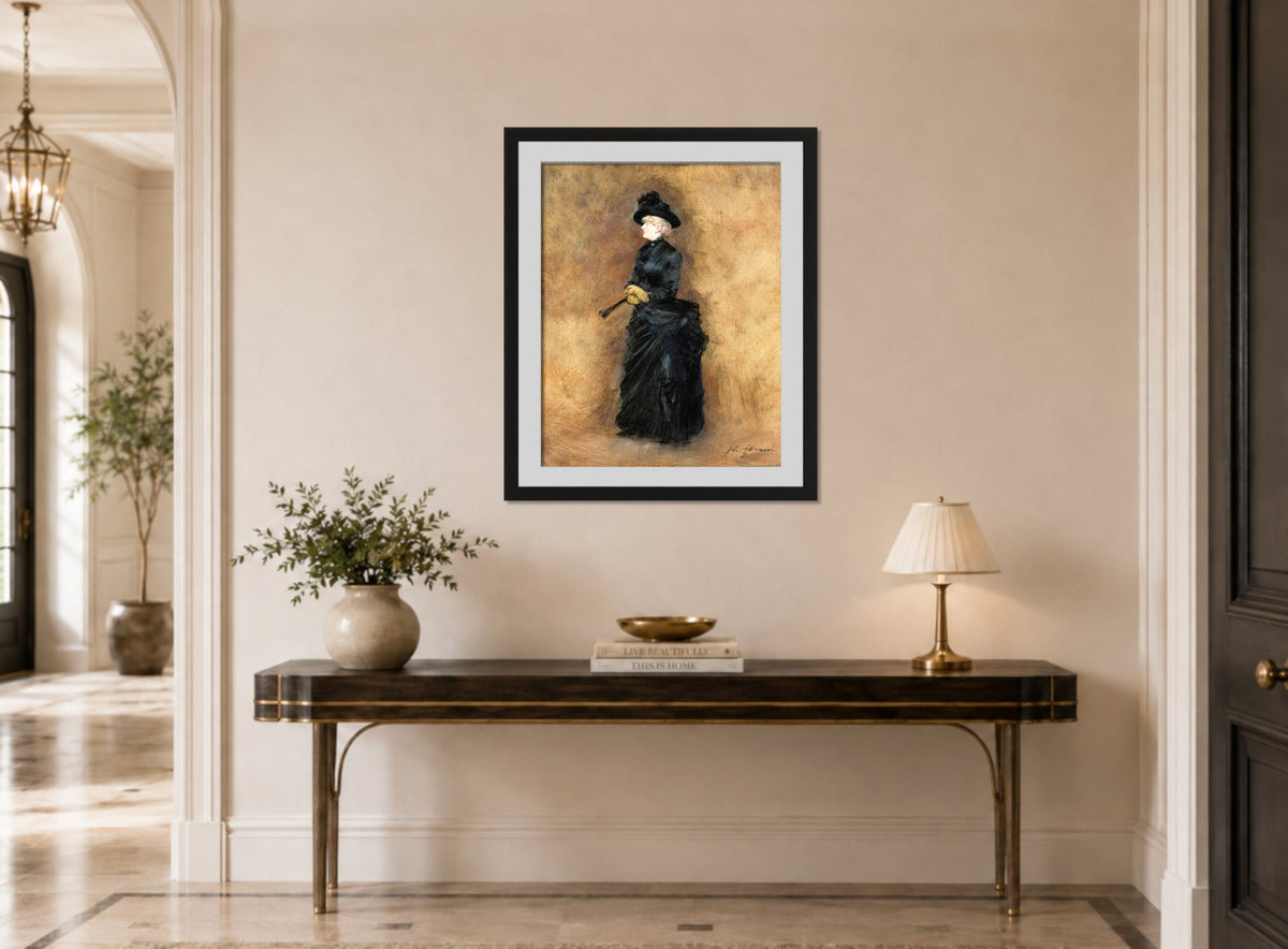 Jean-Louis Forain, L’élégante à l’éventail (circa 1890) — hallway
