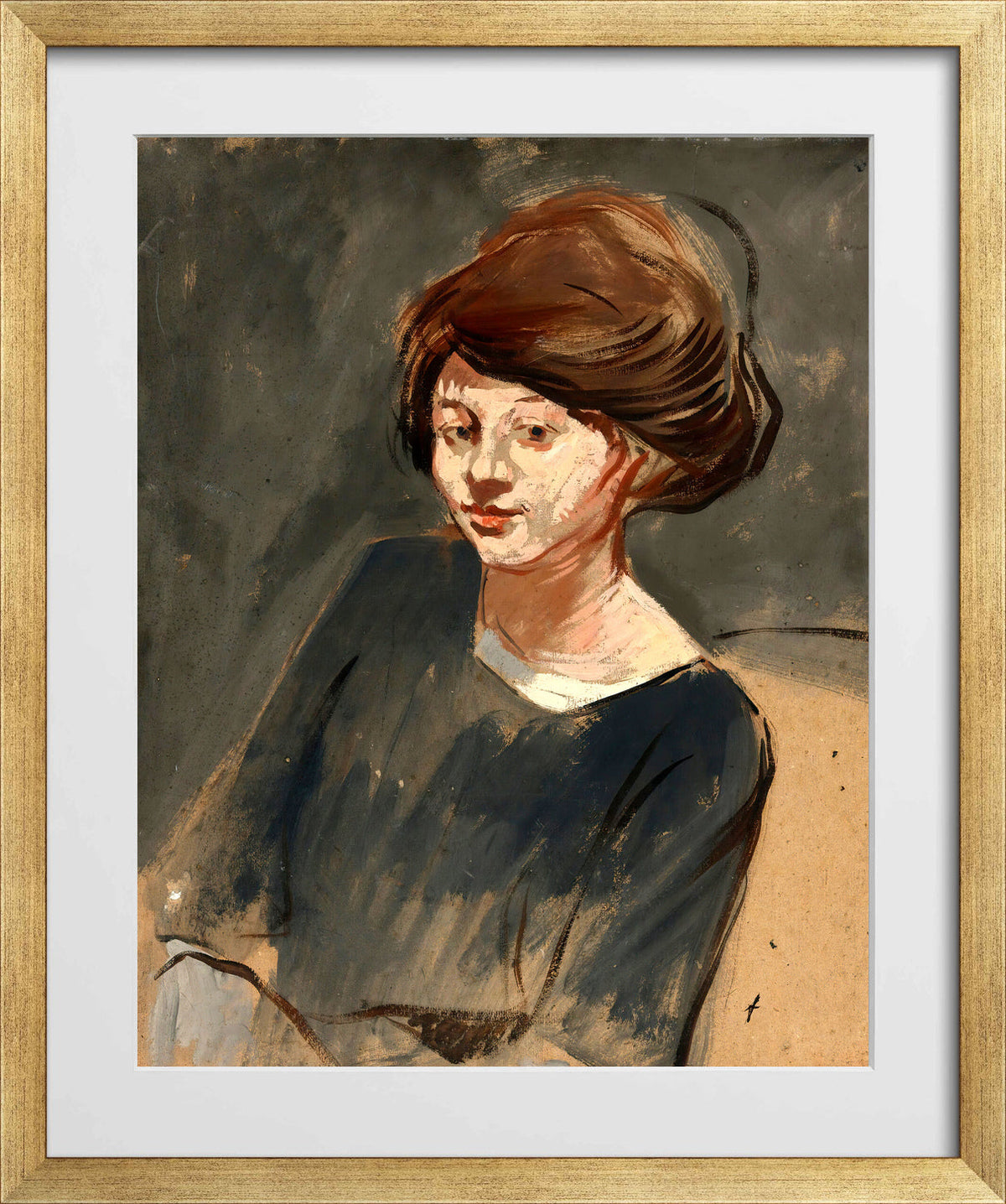 Jean-Louis Forain, Portrait of a Woman — gold frame