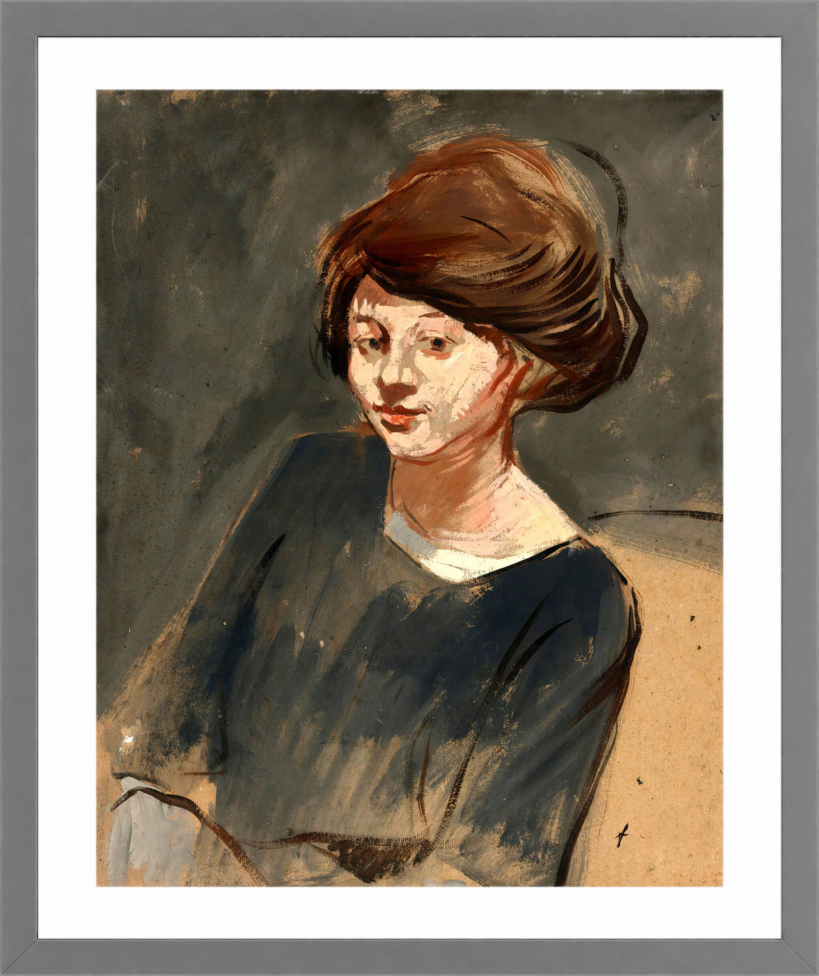 Jean-Louis Forain, Portrait of a Woman — light grey frame