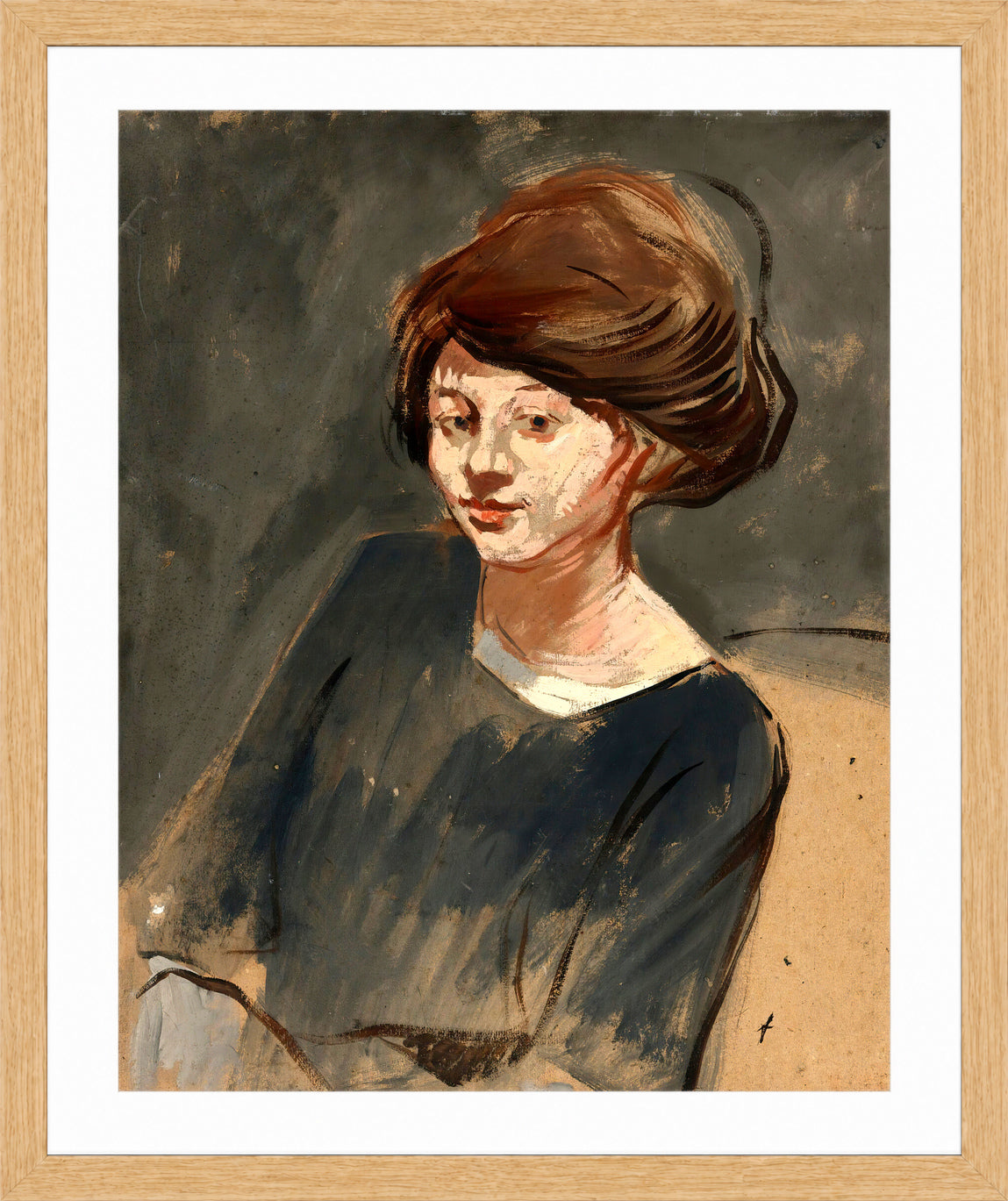 Jean-Louis Forain, Portrait of a Woman — oak frame