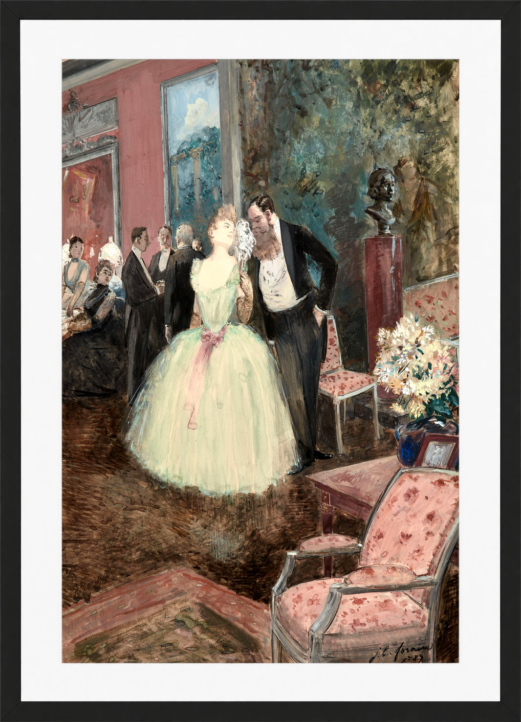 Jean-Louis Forain, Scène de bal (1887) — black frame